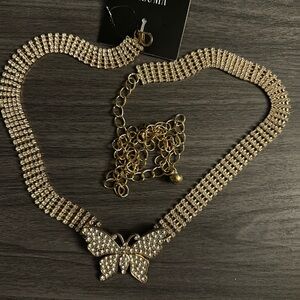 Elegant Gold Butterfly Accent Belt